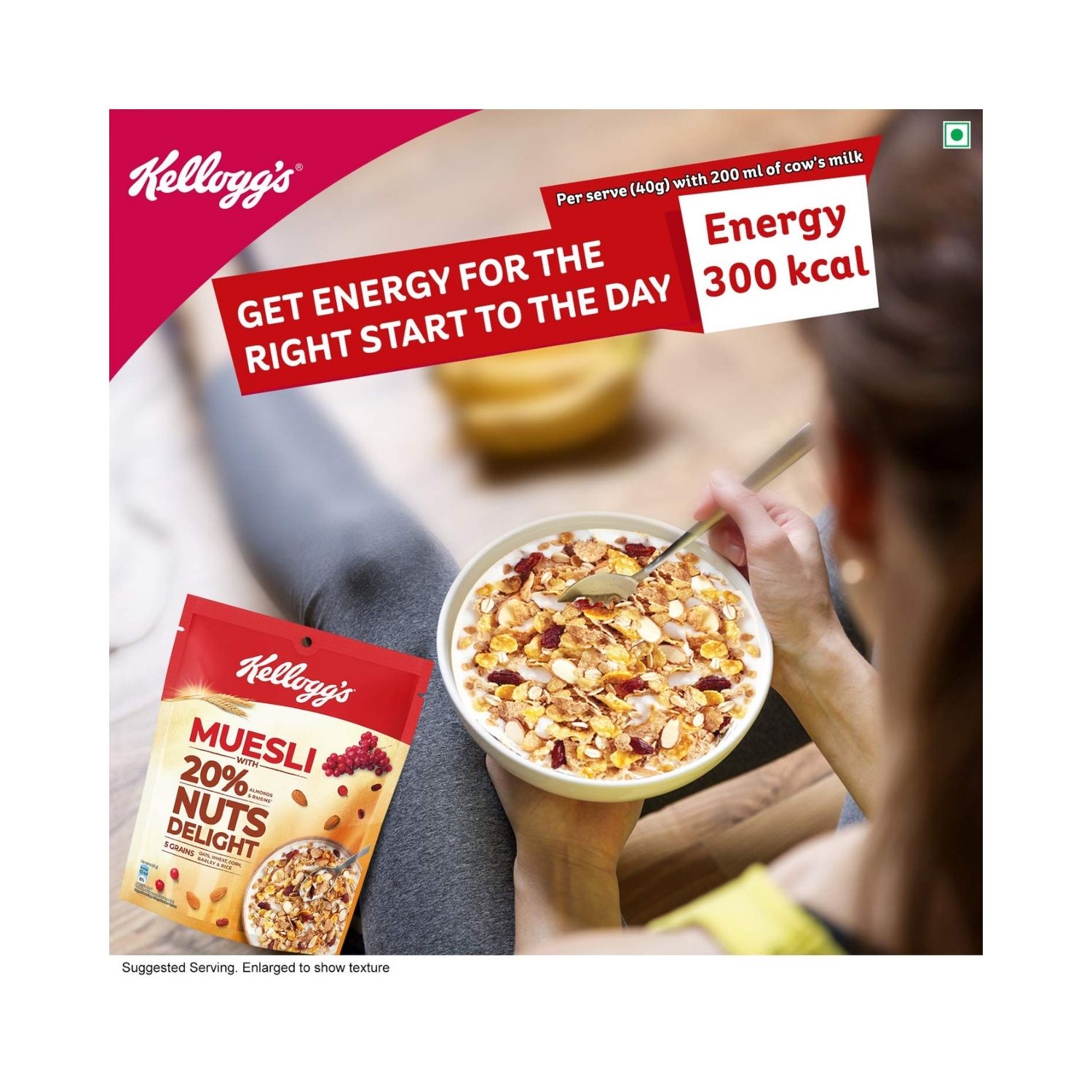 Kellogg's Muesli with 20% Nuts Delight, 750g (free shipping world)
